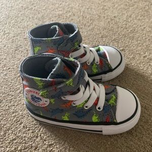 NWOT Converse baby dinosaur grey high tops